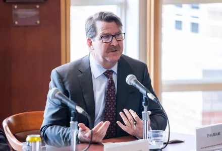 Photo of Paul Kolbe speaking at an Intelligence Project event.