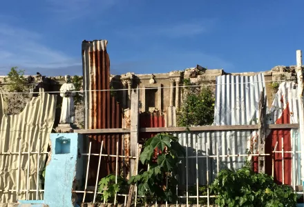 A destroyed church in Samar, Philippines, in the months following Typhoon Yolanda/Haiyan.