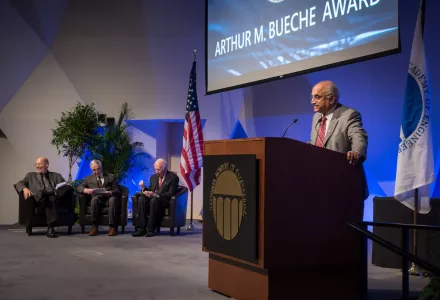 Venkatesh Narayanmurti receives Arthur M. Bueche Award.