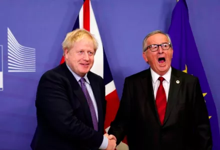 British Prime Minister Boris Johnson and President of the European Commission Jean-Claude Juncker