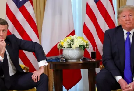 U.S. President Donald Trump with French President Emmanuel Macron