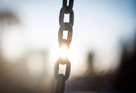 close up of gray metal chain