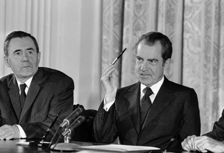 Soviet Foreign Minister Andrei Gromyko and U.S. President Richard Nixon
