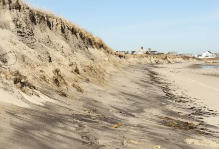 Beach erosion on Cape Cod Bay 