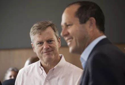 Charlie Baker and Nir Barkat in Israel