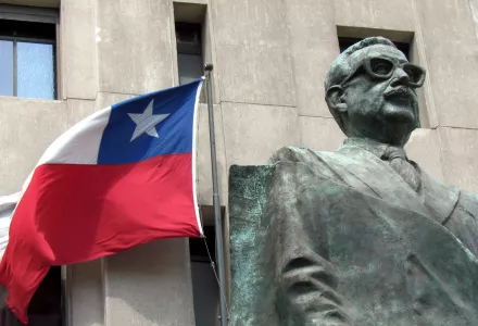 Salvador Allende sculpture in Santiago, Chile