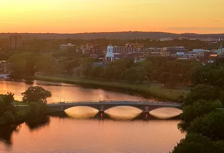 Charles River and Harvard University skyline 