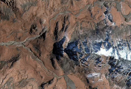 A section of the Delegen mountain range, near Uzynbulak, Kazakhstan.