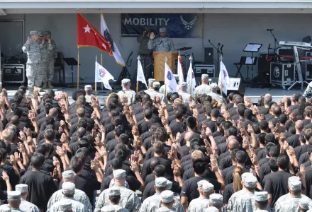 military enlistment ceremony