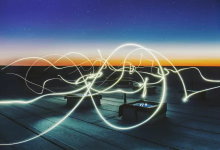 Swirling light trails