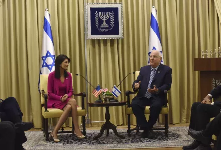 U.S. Ambassador to the United Nations Nikki Haley meets Israeli President Reuven Rivlin