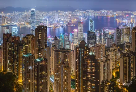 Hong Kong's harbor and skyline
