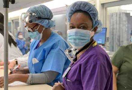 NYC Health + Hospitals medical personnel in March 2020.