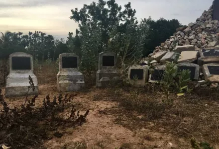 Memorial constructed at destroyed LTTE cemetery, Kilinochchi