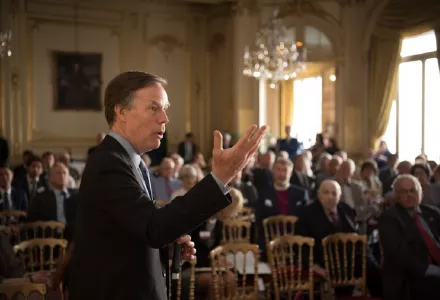Professor Nicholas Burns addresses the Versailles conference-goers