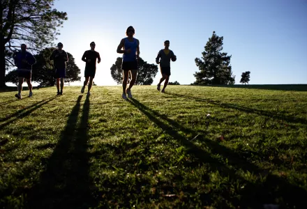 People jogging in a park