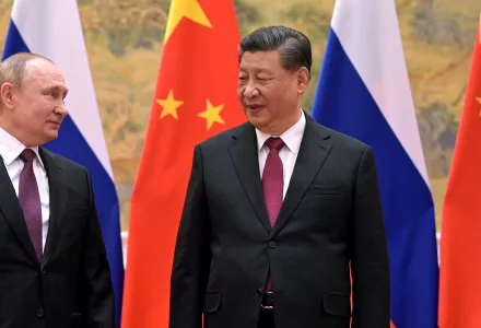 Chinese President Xi Jinping, right, and Russian President Vladimir Putin