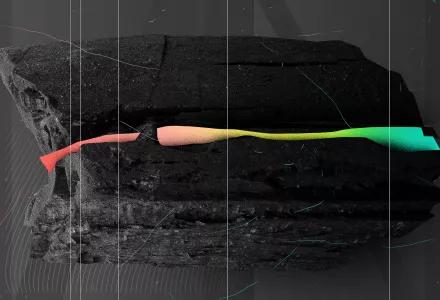 Black rock, rainbow banded: Abstract concept of Tough Tech