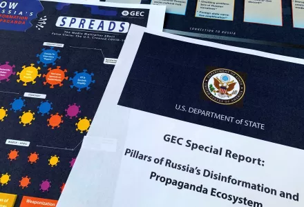 Pages from the U.S. State Department's Global Engagement Center report