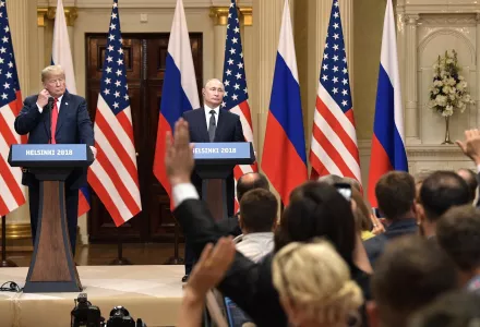 Joint press conference of Russian President Vladimir Putin and U.S. President Donald Trump