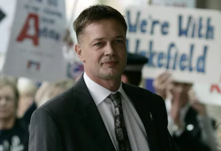 Andrew Wakefield arrives at the General Medical Council in London to face a disciplinary panel investigating allegations of serious professional misconduct.