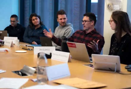 Students participate in a group discussion during the "Cooperation or Conflict in the Arctic" study group.