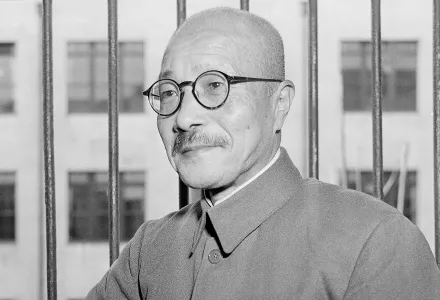 Hideki Tojo, Japanese prime minister at the time of the bombing of Pearl Harbor, is seen in a Dec. 1947, photo. 