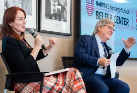 Michael McQuade and Meghan O'Sullivan at Tech & Geo Launch 