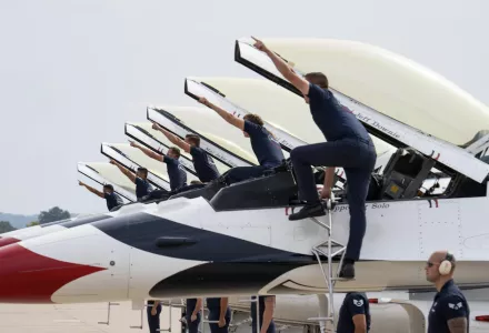 The U.S. Air Force's flight demonstration squadron at an air show in St. Joesph, Missouri, September 2024