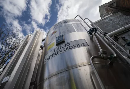 A liquid carbon dioxide containment unit.