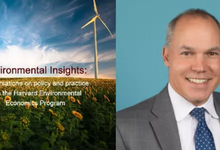 Environmental insights logo plus Joe Aldy