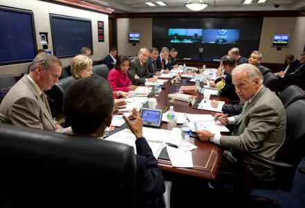 President Barack H. Obama chairs a National Security Council meeting.