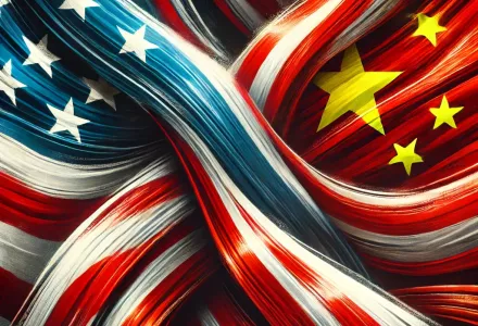 U.S. China Flags Swirl