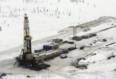 Rosfneft oil rig in Siberia.