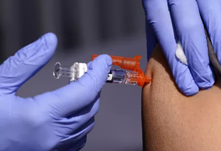 A patient is given a flu vaccine Oct. 28, 2022, in Lynwood, Calif. On Tuesday, July 2, 2024, the U.S. Department of Health and Human Services announced plans to pay Moderna $176 million to develop a mRNA vaccine to treat bird flu in people, as cases in dairy cows continue to mount across the country. (AP Photo/Mark J. Terrill, File)