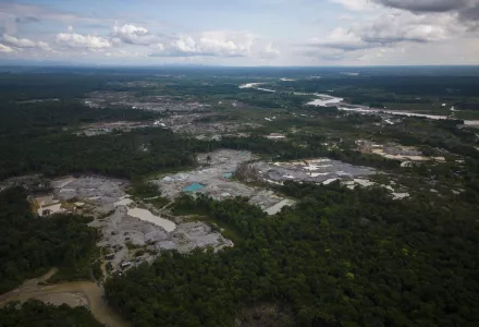 Visible deforestation surrounds the Quito River