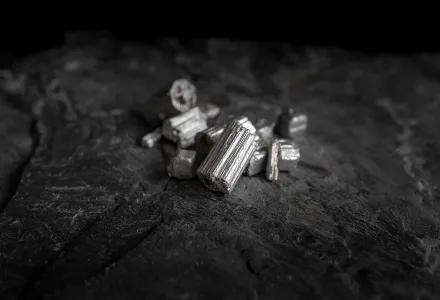 Pure silver or platinum or rare earth from the mine that was placed on the black stone