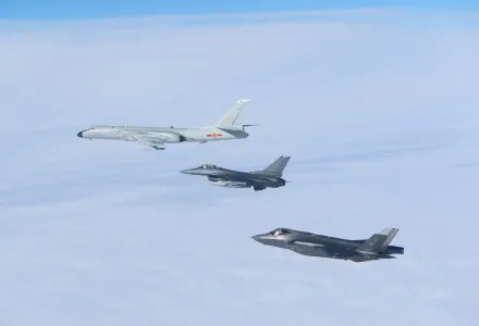 United States and Canadian fighter jets intercepted four Russian and Chinese bombers flying in international airspace near Alaska on July 24, 2024. 