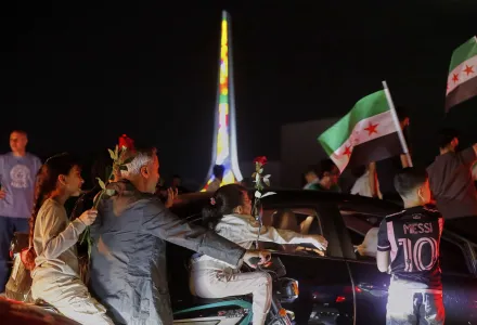 Syrians celebrate in Umayyad Square