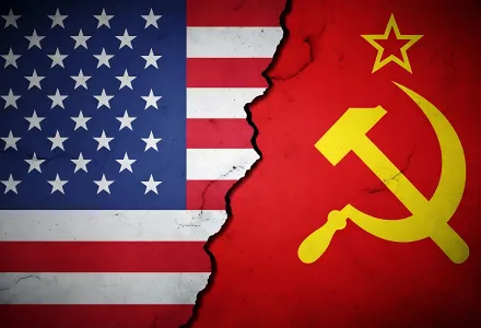 United States - Soviet Union flags