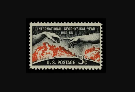 A U.S. postage stamp commemorating the International Geophysical Year.