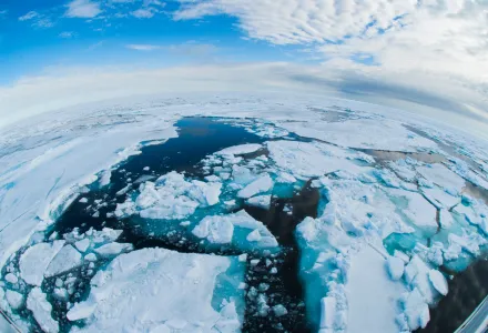 Sea ice in the Arctic ocean.