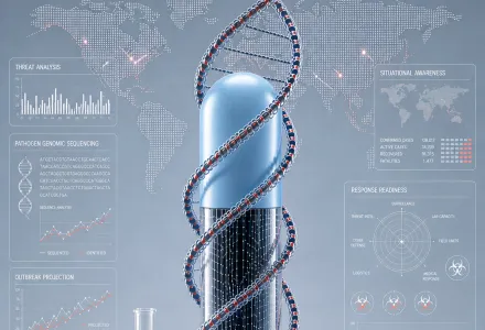 ChatGPT-generated cover image of a digital data biology background