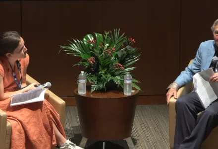 Image of Graham Allison and Margaret Roberts at Susan Shirk Lecture at UCSD