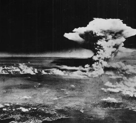 The atomic cloud over Hiroshima, taken from the Enola Gay on August 6, 1945 (U.S. government/Wikimedia).