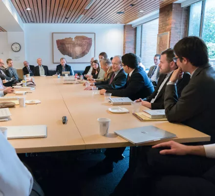  John Lewis Gaddis Applied History Working Group wide shot of table and participants