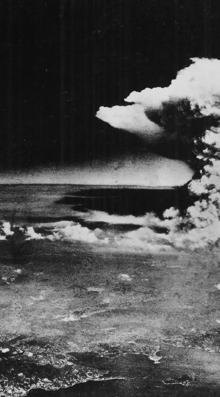 The atomic cloud over Hiroshima, taken from the Enola Gay on August 6, 1945 (U.S. government/Wikimedia).