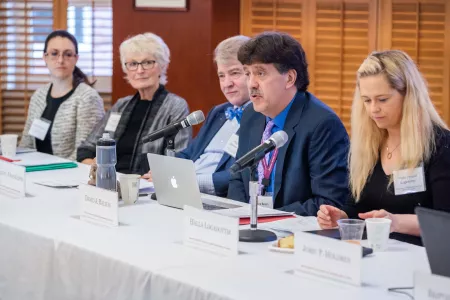 David Balton speaks at a workshop on Arctic plastic pollution hosted at Harvard Kennedy School.