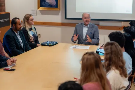 Barham Salih teaches at an MEI study group, November 2025