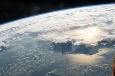 Photo of towering cumulonimbus and other clouds during a pass over the Earth by the Expedition 48 crew aboard the International Space Station. 